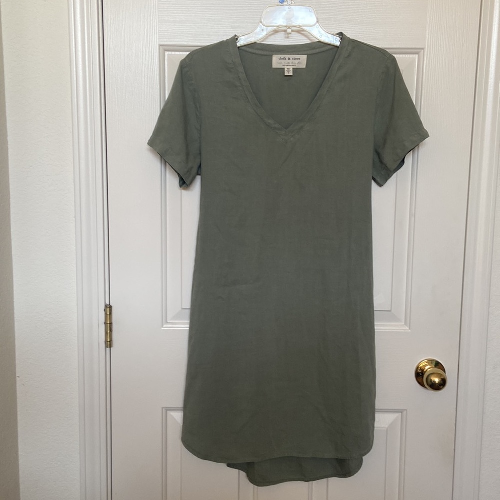 Anthropologie CLOTH and STONE Liv- tie front mini dress - Picture 4 of 9